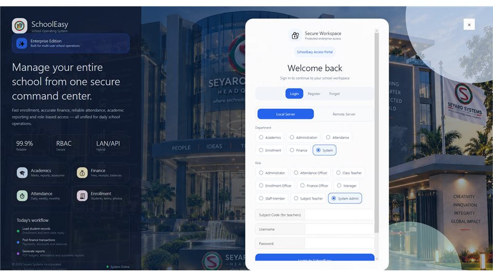 SchoolEasy: Sign in to your workspace