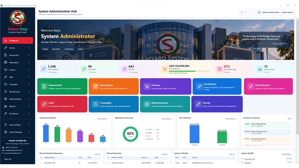 SchoolEasy: System administration hub