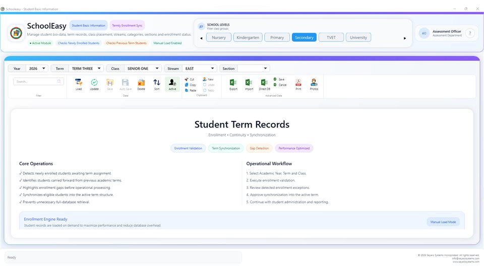 SchoolEasy: Prepare the term register