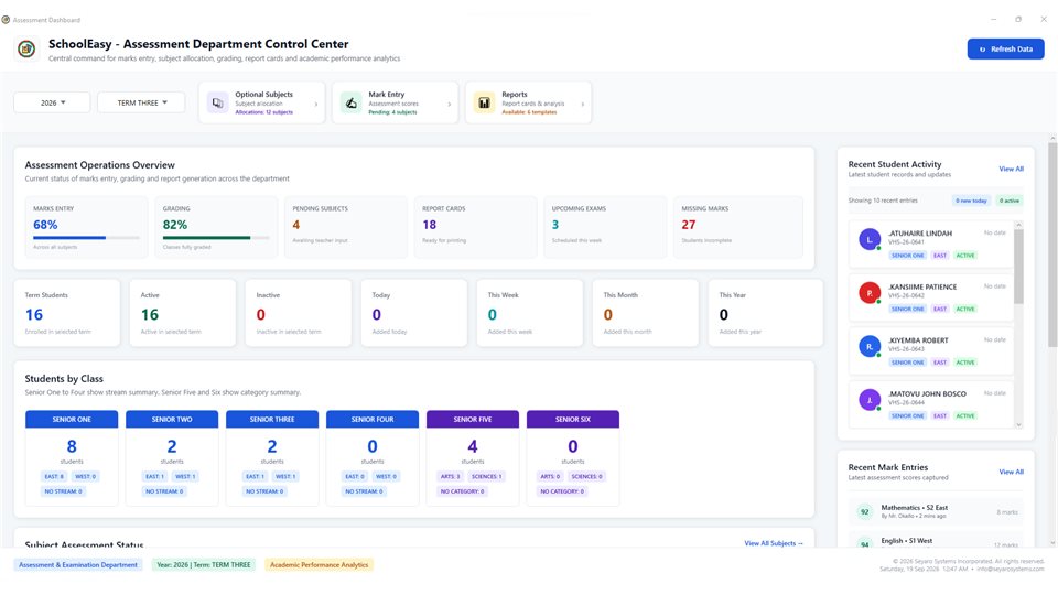 SchoolEasy: Assessment control center