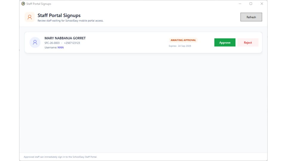 SchoolEasy: Staff portal signup review